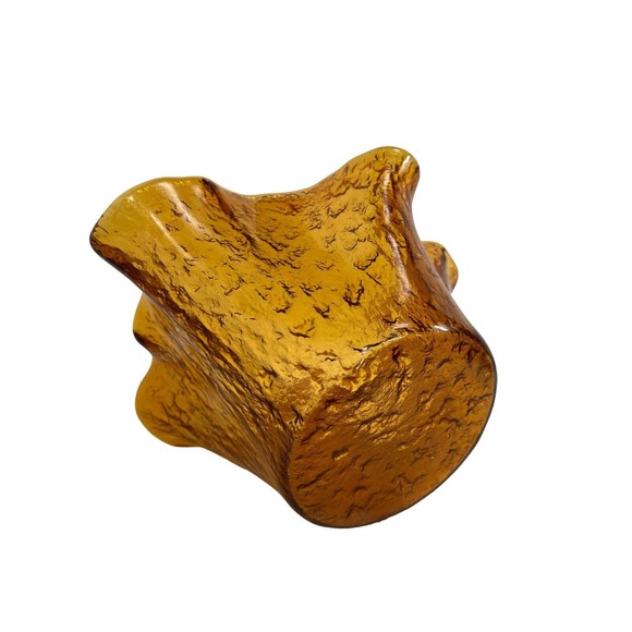 Murero Vintage MCM Art Glass Amber Freeform Dish Bowl - Picture 11 of 12